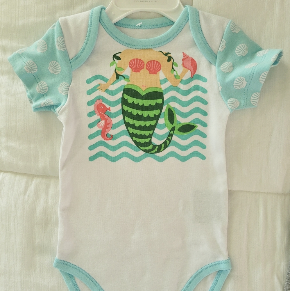NWT Midwest Gift Mermaid bodysuit one piece girl size 6 month - 12 month
